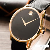 Movado Museum Classic Quartz Black Dial Black Leather Strap Watch for Men - 0607195 Authentic Buy Shop Now