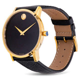Movado Museum Classic Quartz Black Dial Black Leather Strap Watch for Men - 0607195 Authentic Buy Shop Now