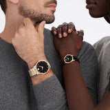 Movado Museum Classic Diamonds Black Dial Two Tone Steel Strap Watch for Men - 0607202 Authentic Buy Shop Now