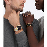 Movado Museum Classic Diamonds Black Dial Two Tone Steel Strap Watch for Men - 0607202 Authentic Buy Shop Now
