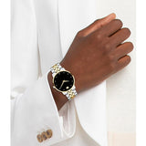 Movado Museum Classic Diamonds Black Dial Two Tone Steel Strap Watch for Men - 0607202 Authentic Buy Shop Now