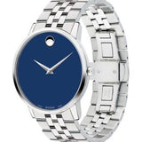 Movado Museum Classic Blue Dial Silver Steel Strap Watch for Men - 0607212 Authentic Buy Shop Now