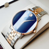 Movado Museum Classic Blue Dial Two Tone Steel Strap Watch for Men - 0607267 Authentic Buy Shop Now