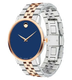 Movado Museum Classic Blue Dial Two Tone Steel Strap Watch for Men - 0607267 Authentic Buy Shop Now