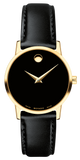 Movado Museum Black Dial Black Leather Strap Watch For Women - 2100006 Authentic Buy Shop Now