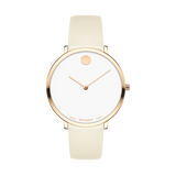 Movado Museum 70th Anniversary Special Edition White Dial White Leather Strap Watch For Women - 0607139 Authentic Buy Shop Now