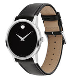 Movado Museum Black Dial Black Leather Strap Watch For Men - 2100002 Authentic Buy Shop Now