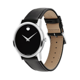 Movado Museum Black Dial Black Leather Strap Watch For Men - 2100002 Authentic Buy Shop Now