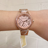 Michael Kors Mini Camille Multifunction Rose Gold Dial Rose Gold Steel Strap Watch For Women - MK7273 Authentic Buy Shop Now