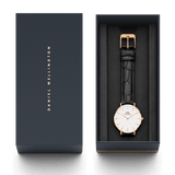 Daniel Wellington Classic Petite Reading White Dial Black Leather Strap Watch For Women - DW00100229 Authentic Buy Shop Now