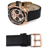 Coach Kent Chronograph Rose Gold Dial Black Leather Strap Watch for Men - 14602559 Authentic Buy Shop Now