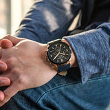 Fossil Forrester Chronograph Blue Dial Blue Leather Strap Watch for Men - FS5814 Authentic Buy Shop Now