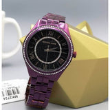 Michael Kors Lauryn Black Dial Purple Steel Strap Watch for Women - MK3724 Authentic Buy Shop Now