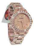 Fossil Jesse Crystal Rose Gold Dial Rose Gold Steel Strap Watch for Women - ES3020 Authentic Buy Shop Now