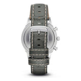 Emporio Armani Classic Chronograph Silver Dial Grey Leather Strap Watch For Men - AR1861 Authentic Buy Shop Now