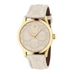Gucci G Timeless Quartz White Dial White Leather Strap Watch For Women - YA1264033A Authentic Buy Shop Now