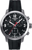 Tissot PRC 200 Chronograph Black Dial Black Rubber Strap Watch for Men - T114.417.17.057.00 Authentic Buy Shop Now