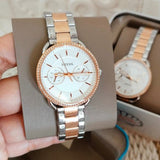 Fossil Tailor White Dial Two Tone Steel Strap Watch for Women - ES4396 Authentic Buy Shop Now