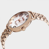 Coach Delancey White Dial Rose Gold Tone Stainless Steel Watch For Women - 14502811 Authentic Buy Shop Now