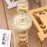 Coach Sport Diamonds Gold Dial Gold Steel Strap Watch for Women - 14502195 Authentic Buy Shop Now