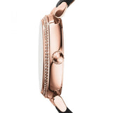 Michael Kors Catlin Rose Gold Crystal Dial Black Leather Strap Watch for Women - MK2376 Authentic Buy Shop Now