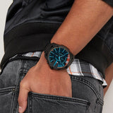 Diesel Mega Chief Chronograph Black Dial Black Steel Strap Watch For Men - DZ4318 Authentic Buy Shop Now