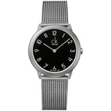 Calvin Klein Minimal Black Dial Silver Mesh Bracelet Watch for Women - K3M52151 Authentic Buy Shop Now