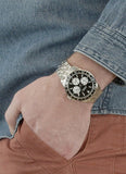 Guess Odyssey Black Dial Silver Steel Strap Watch For Men - W1107G1 Authentic Buy Shop Now