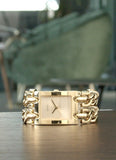 Guess Mod Heavy Metal Gold Dial Gold Steel Strap Watch For Women - W1117L2 Authentic Buy Shop Now