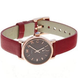 Marc Jacobs Baker Maroon Dial Maroon Leather Strap Watch for Women - MBM1271 Authentic Buy Shop Now