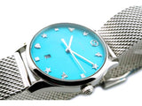 Gucci G-Timeless Turquoise Mother of Pearl Dial Silver Mesh Bracelet Watch For Women - YA126582 Authentic Buy Shop Now
