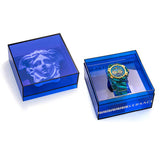 Versace Icon Active Chronograph Blue Dial Green Rubber Strap Watch For Men - VEZ701322 Authentic Buy Shop Now