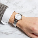 Emporio Armani Gianni T Bar White Marble Dial Silver Steel Strap Watch For Women - AR11170 Authentic Buy Shop Now