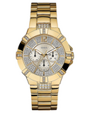 Guess Vista Diamonds Gold Dial Gold Steel Strap Watch for Women - W13573L1 Authentic Buy Shop Now