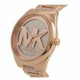 Michael Kors Janelle Three Hand Rose Gold Dial Two Tone Steel Strap Watch For Women - MK7089 Authentic Buy Shop Now