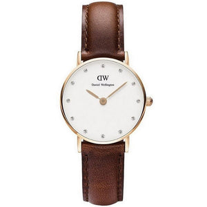 Daniel Wellington Classy St Mawes White Dial Brown Leather Strap Watch For Women - DW00100059 Authentic Buy Shop Now