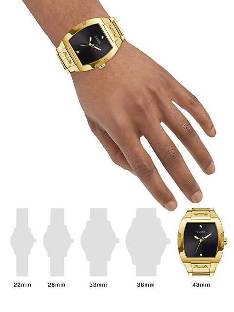 Guess Phoenix Black Dial Gold Steel Strap Watch for Men - GW0387G2 Authentic Buy Shop Now