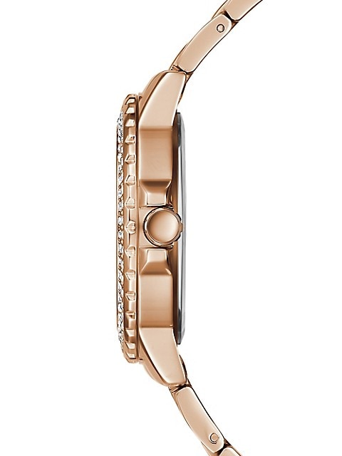 Guess Crown Jewel Multifunction Diamonds White Dial Rose Gold Steel Strap Watch For Women - GW0410L3 Authentic Buy Shop Now