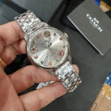 Coach Delancey White Dial Silver Steel Strap Watch for Women - 14502810 Authentic Buy Shop Now