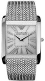 Emporio Armani Super Slim Quartz White Dial Silver Mesh Bracelet Watch For Women - AR2015 Authentic Buy Shop Now