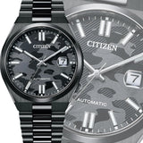 Citizen Tsuyosa Automatic Camouflage Black Dial Black Steel Strap Watch For Men - NJ0155-87E Authentic Buy Shop Now