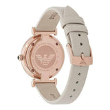 Emporio Armani Gianni T Bar Light Brown Dial White Leather Strap Watch For Women - AR1769 Authentic Buy Shop Now