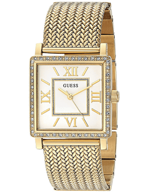 Guess White Dial Gold Mesh Bracelet Watch For Women - W0826L2 Authentic Buy Shop Now