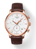 Tissot T Classic Tradition Chronograph White Dial Brown Leather Strap Watch For Men - T063.617.36.037.00 Authentic Buy Shop Now