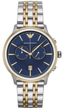 Emporio Armani Classic Blue Dial Two Tone Steel Strap Watch For Men - AR1847 Authentic Buy Shop Now
