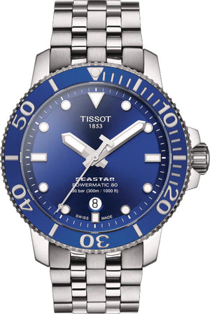 Tissot Seastar 1000 Powermatic 80 Blue Dial Silver Steel Strap Watch For Men - T120.407.11.041.00 Authentic Buy Shop Now