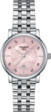 Tissot T Classic Carson Premium Lady Mother of Pearl Pink Dial Silver Steel Strap Watch For Women - T122.210.11.159.00 Authentic Buy Shop Now