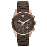 Emporio Armani Sport Chronograph Brown Dial Brown Stainless Steel Watch For Men - AR5890 Authentic Buy Shop Now