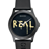 Gucci G Timeless Ghost Black Dial Black Rubber Strap Unisex Watch - YA1264017 Authentic Buy Shop Now
