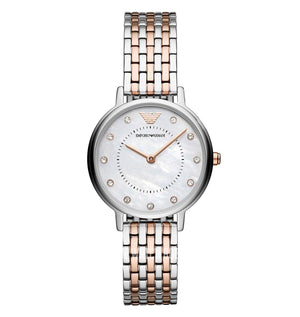 Emporio Armani Mother of Pearl Dial Two Tone Stainless Steel Watch For Women - AR11094 Authentic Buy Shop Now